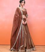 Brown Cosmo Aaina Lehenga Set With Blouse