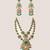 Two tone Plated kundan green stones necklace set