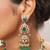 Two tone Plated kundan green stones necklace set