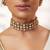 Gold plated kundan pink stones choker necklace set