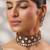 GOld Plated kundan pink stone choker necklace set