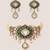 Two tone Plated kundan green stones choker necklace set