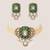 Two tone Plated kundan green stone choker necklace set