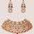 Two tone Plated kundan red stones necklace set
