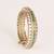 Two tone Plated kundan green stones bangle