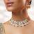 Gold plated kundan pink stones choker necklace set