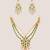 Gold plated kundan green stones layered necklace set