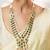 Gold plated kundan green stones layered necklace set