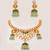 Gold plated kundan green stones necklace set