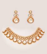 Gold plated kundan necklace set