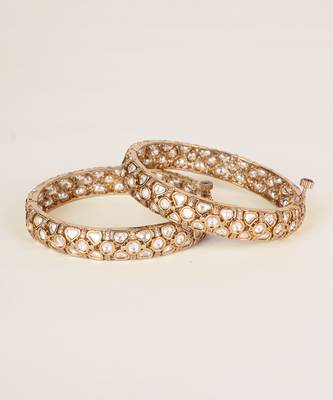 Two tone Plated kundan bangle 1
