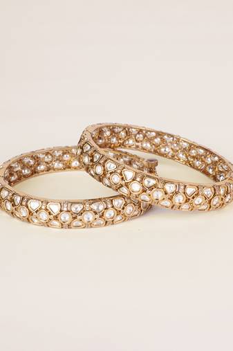 Two tone Plated kundan bangle