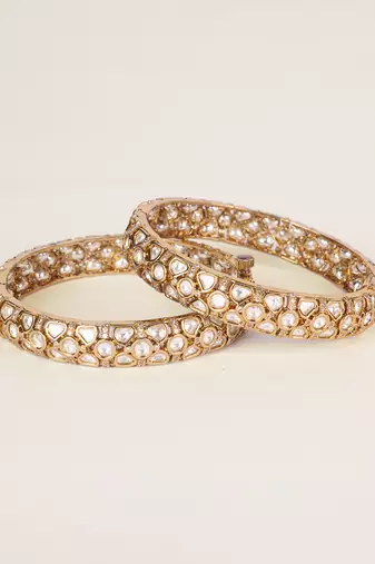 Two tone Plated kundan bangle