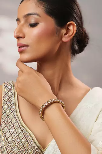 Two tone Plated kundan bangle