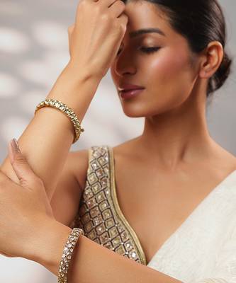 Two tone Plated kundan bangle 4