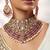 Two tone Plated kundan pink stone necklace set