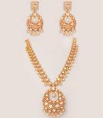 Gold plated kundan necklace set