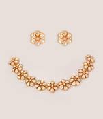 Gold plated kundan necklace set