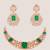 Gold plated kundan Green stones necklace set