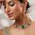 Gold plated kundan Green stones necklace set