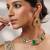 Gold plated kundan Green stones necklace set
