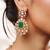 Gold plated kundan Green stones necklace set