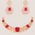 Gold plated kundan red stones necklace set