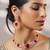 Gold plated kundan red stones necklace set