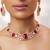 Gold plated kundan red stones necklace set