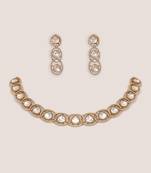 Two tone Plated kundan necklace set