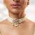 Gold plated kundan pearl choker necklace set