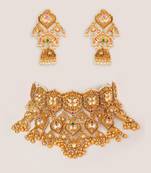 Gold plated kundan necklace set