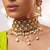 Gold plated kundan choker necklace set