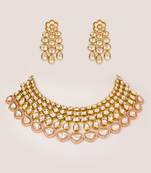Gold plated kundan necklace set