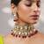 Gold plated kundan red stones choker necklace set