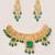 Gold plated kundan green stones necklace set