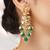 Gold plated kundan green stones necklace set