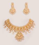 Gold plated kundan necklace set