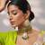 Gold plated kundan green stones choker necklace set