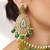 Gold plated kundan green stones choker necklace set