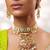 Gold plated kundan multicolor stones choker necklace set