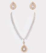 Two Tone plated kundan layered necklace set