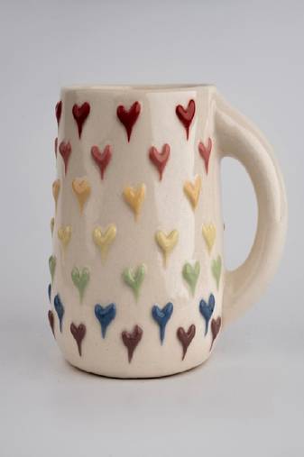 Rainbow heart mugs
