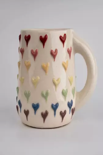 Rainbow heart mugs