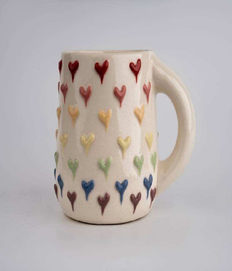 Rainbow heart mugs