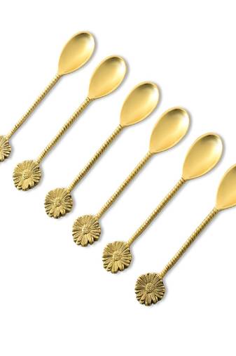 Golden petal dessert spoons