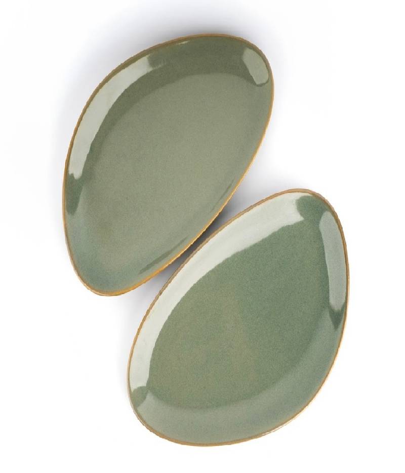 River pebble platter set of 2