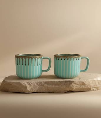 Aqua drizzle mugs 1