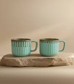 Aqua drizzle mugs