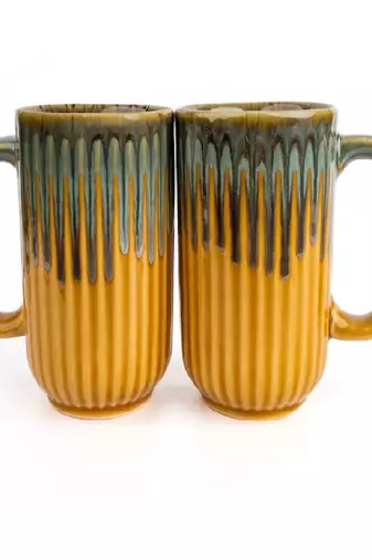 Aqua drizzle mugs